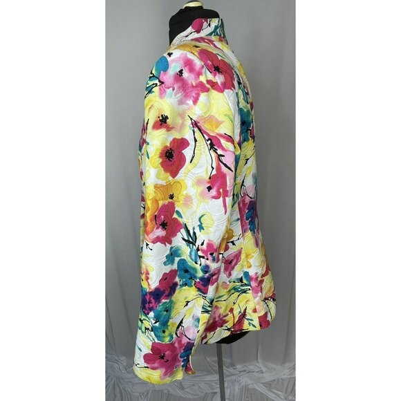 Floral Blazer Jacket By Investments Size 14 Lightweight Dillards - Picture 4 of 10